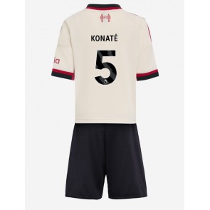 Liverpool Ibrahima Konate #5 Bortaställ Barn 2025-26 Kortärmad (+ Korta byxor)